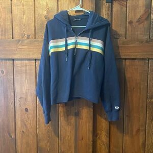 Abercrombie & Fitch Retro Stripe Quarter Zip Hoodie